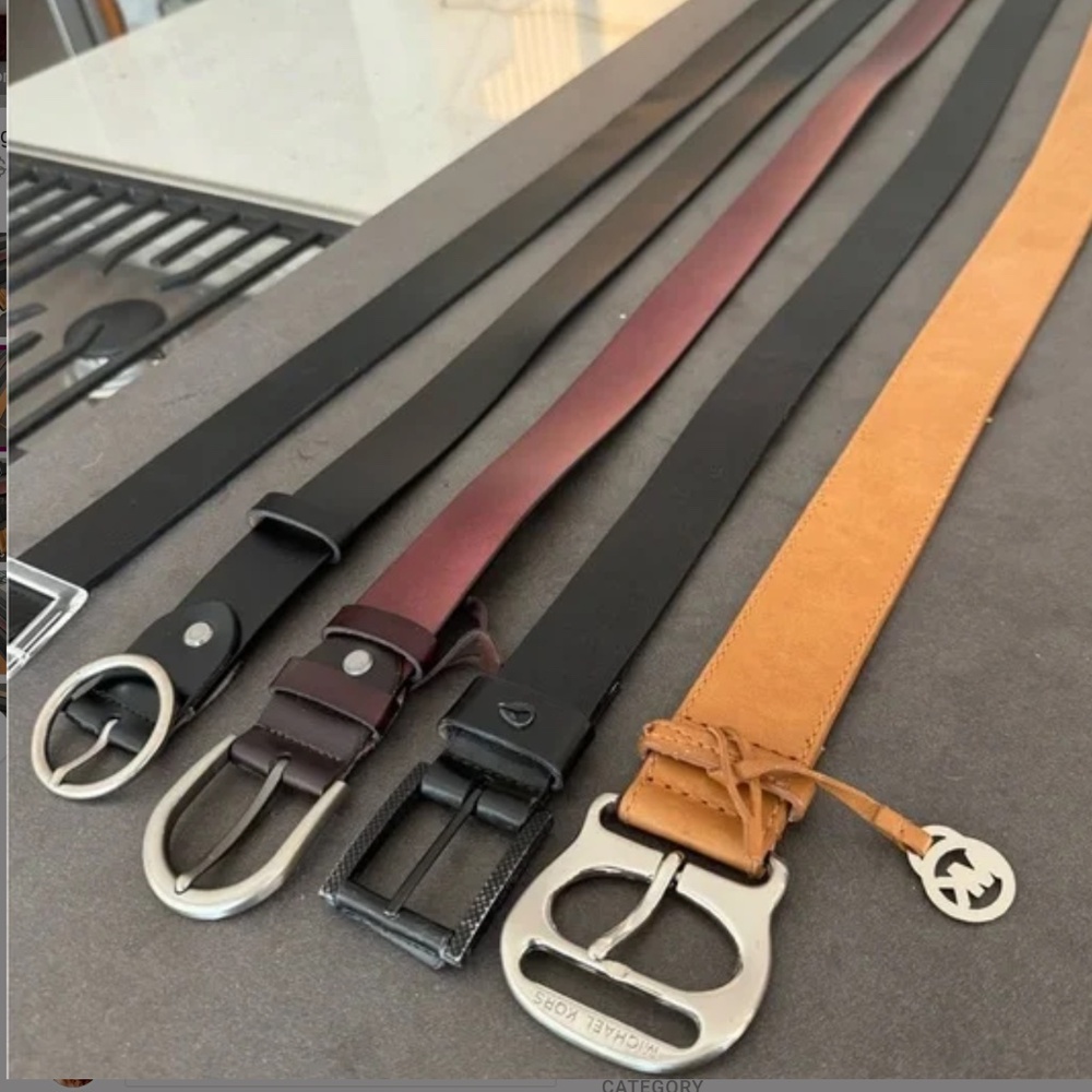 Leather Belt BUNDLE (5) Michael Kors, Halogen, Nixon, etc M/L